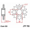 Pignon JT SPROCKETS acier standard 705   520 2