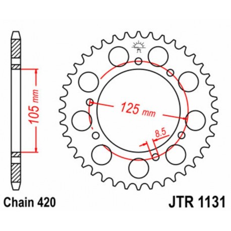Couronne JT SPROCKETS acier standard 1131   420