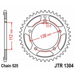 Couronne JT SPROCKETS acier standard 1304   525
