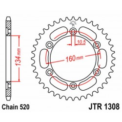 Couronne JT SPROCKETS acier standard 1308   520