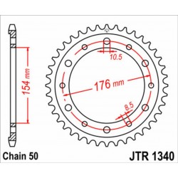 Couronne JT SPROCKETS acier standard 1340   525