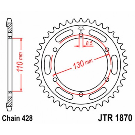 Couronne JT SPROCKETS acier standard 1870   428