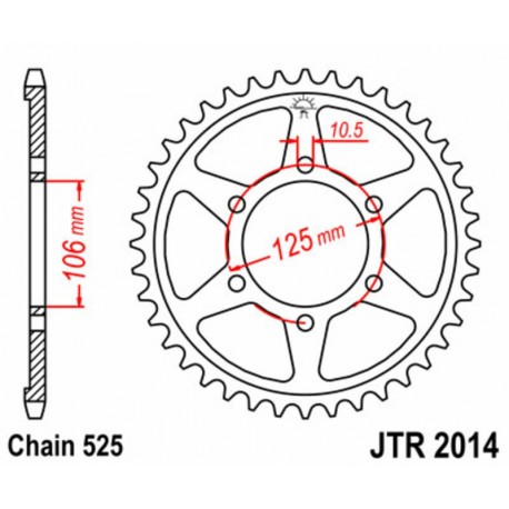 Couronne JT SPROCKETS acier standard 2014   525