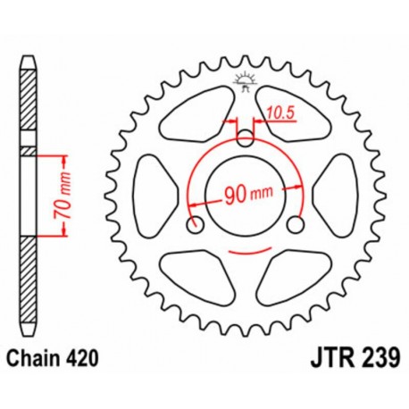 Couronne JT SPROCKETS acier standard 239   420