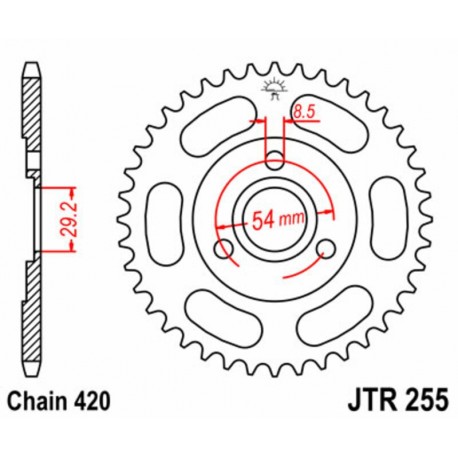 Couronne JT SPROCKETS acier standard 255   420