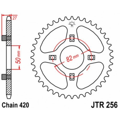 Couronne JT SPROCKETS acier standard 256   420