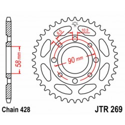Couronne JT SPROCKETS acier standard 269   428