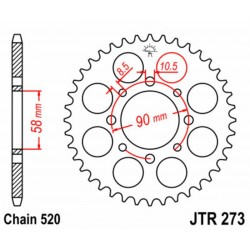 Couronne JT SPROCKETS acier standard 273   520