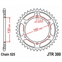 Couronne JT SPROCKETS acier standard 300   525