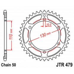 Couronne JT SPROCKETS acier standard 479   530