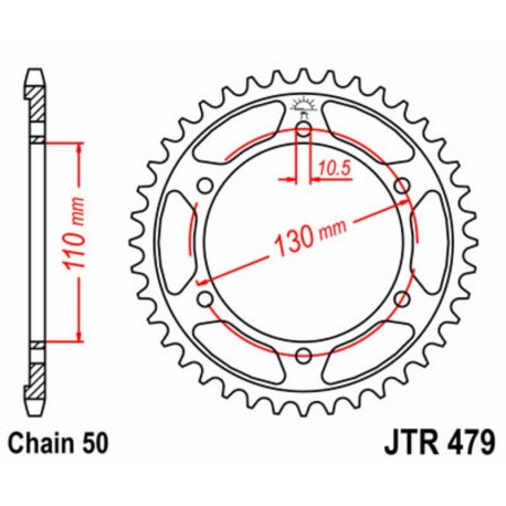 Couronne JT SPROCKETS acier standard 479   530