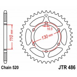 Couronne JT SPROCKETS acier standard 486   520