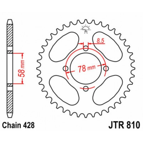 Couronne JT SPROCKETS acier standard 810   428