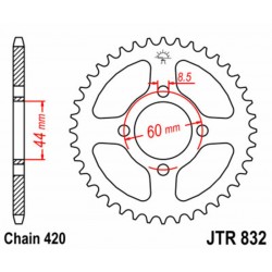 Couronne JT SPROCKETS acier standard 832   420