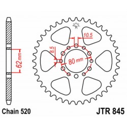 Couronne JT SPROCKETS acier standard 845   520