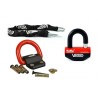 Kit antivol moto homologué SRA FFMC comprenant une chaine + antivol disque + Fixation Compac Blok 1