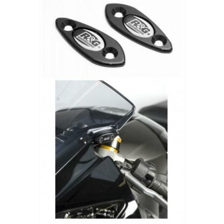Caches orifice rétroviseur R&G RACING noir Yamaha YZF-R6
