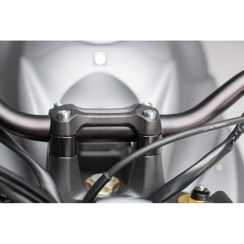 Rehausseur De Guidon Moto Suzuki GSX-S1000/S1000F/GT 2015-2023 - Hauteur 20 Mm, Aluminium Noir - Pour Plus De Confort Et Meilleure Posture De Conduite