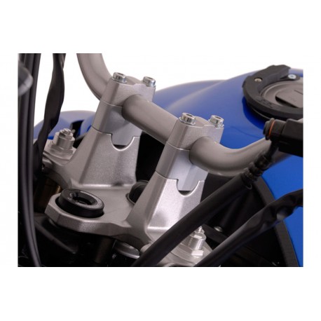 Kit réhausse de guidon moto SW MOTECH 22mm hauteur 27mm argent