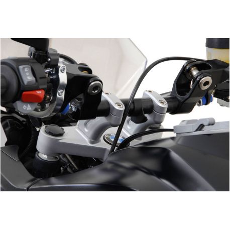 Kit réhausse de guidon avec déport moto SW MOTECH H 20mm recule 30mm BMW R1200GS 2008-2012