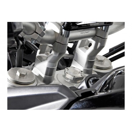 Kit réhausse de guidon moto SW MOTECH 22mm hauteur 20mm argent