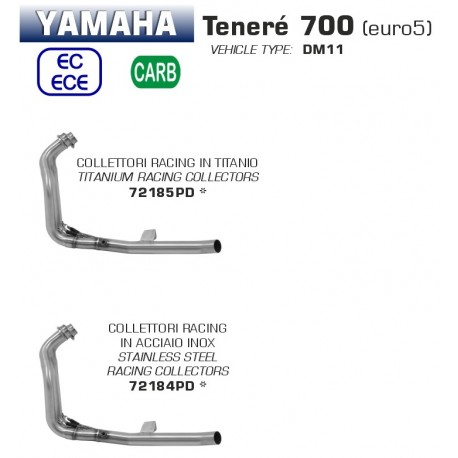 Collecteur d'Echappement ARROW YAMAHA XTZ 700 TENERE Euro 5 