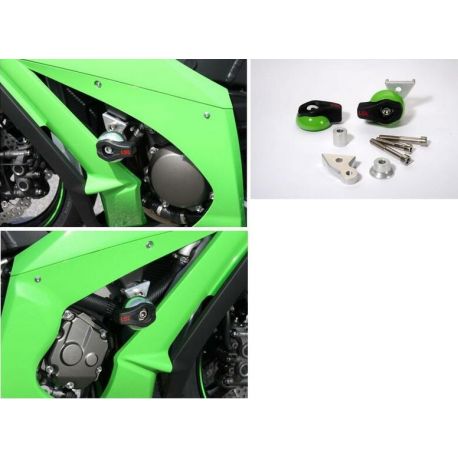Fixations tampons de protection moto LSL KAWASAKI ZX10R 2011-2020 avec platine de fixation