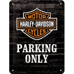 Plaque métal decorative Harley Davidson Parking