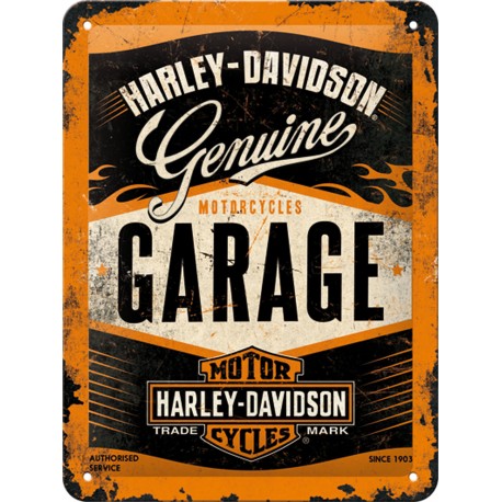 Plaque métal decorative Harley Davidson "Garage"