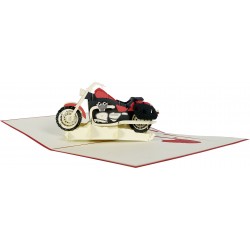 Carte de voeux pliante pop-up moto 3D