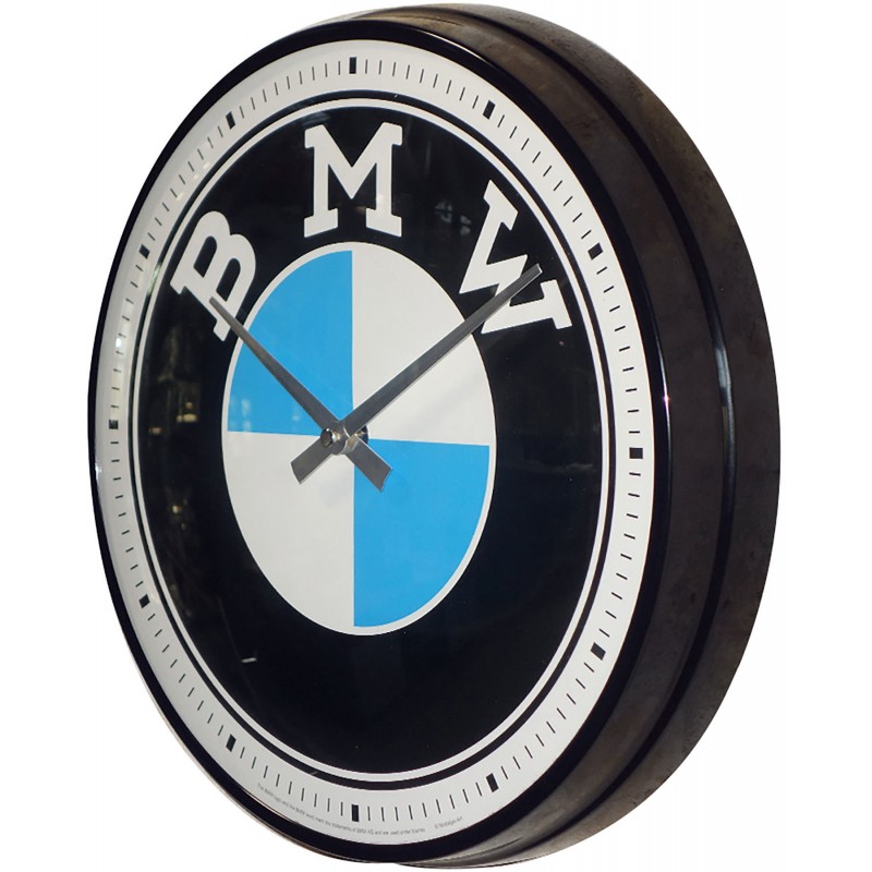 Horloge murale rétro compteur logo BMW idées cadeaux motards chez equip'moto