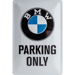 Plaque métal decorative BMW parking only