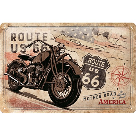 Plaque métal decorative ROUTE 66 Plaque métal decorative ROUTE 66