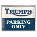 Plaque métal decorative TRIUMPH parking only