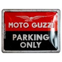 Plaque métal decorative Moto-Guzzi Parking Only