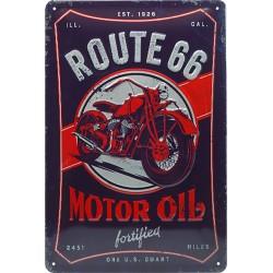 Plaque métal decorative Route 66 Motor oil