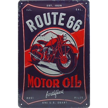 Plaque métal decorative Route 66 Motor oil Plaque métal decorative Route 66 Motor oil