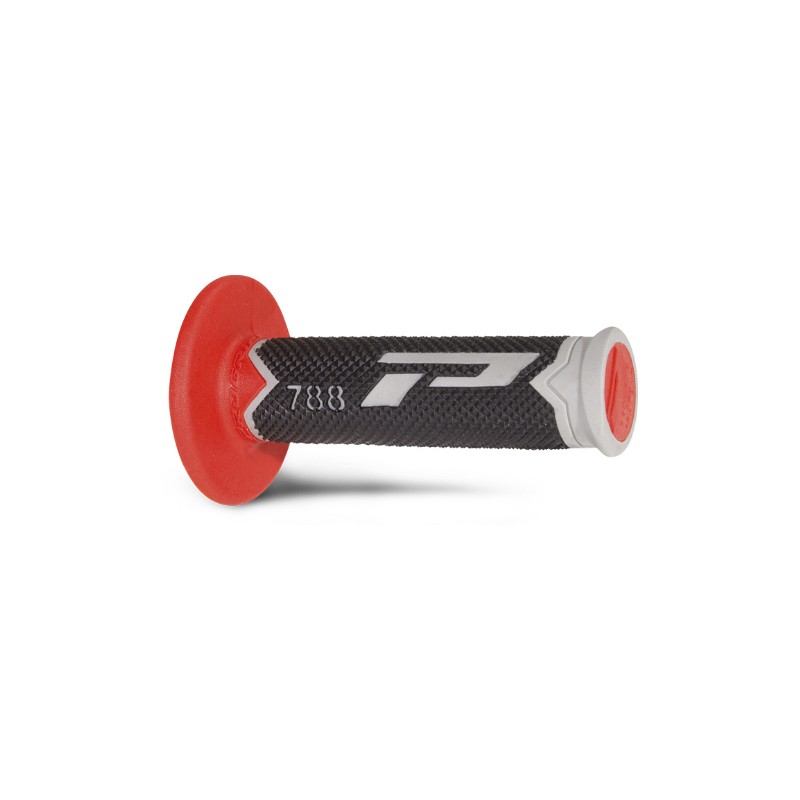 Poignées de revêtement progrip 788 rouge pour moto et scooter