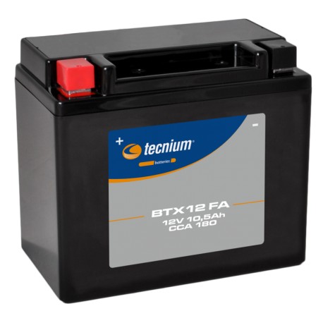 Batterie moto Tecnium 12 volts sans entretien activé d'usine YTX12-BS BTX12-BS