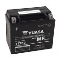 Batterie moto YUASA sans entretien activé d'usine YTX12 FA
