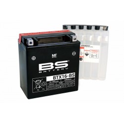 Batterie moto BS BATTERY Haute-performance 12 Volts Sans entretien YTX16-BS BTX16-BS