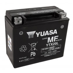 Batterie moto YUASA sans entretien activé d'usine YTX20L FA