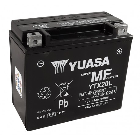 Batterie moto YUASA sans entretien activé d'usine YTX20L FA Batterie moto YUASA sans entretien activé d'usine YTX20L FA