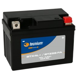 Batterie moto Tecnium 12 volts sans entretien activé d'usine BTX4L+/BTZ5S
