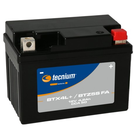 Batterie moto Tecnium 12 volts sans entretien activé d'usine BTX4L+/BTZ5S Batterie moto Tecnium 12 volts sans entretien activé d'usine BTX4L+/BTZ5S