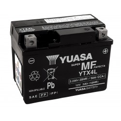 Batterie moto YUASA sans entretien activé d'usine YTX4L FA