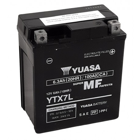 Batterie moto YUASA sans entretien activé d'usine YTX7L FA Batterie moto YUASA sans entretien activé d'usine YTX7L FA