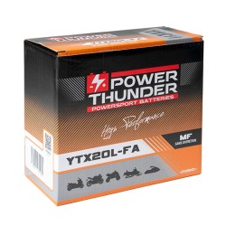 Batterie moto Power Thunder activé d'usine FA YTX20L-BS