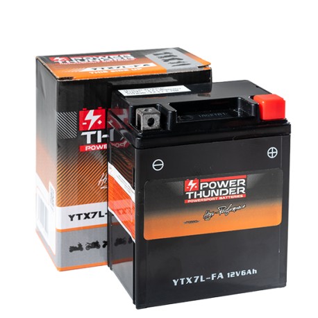 Batterie moto Power Thunder activé d'usine FA YTX7L-BS