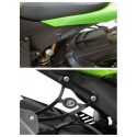 Patte de fixation d'échappement R&G RACING Kawasaki ZX6R NOIR 2009-2013 avec cache orifice coté gauche